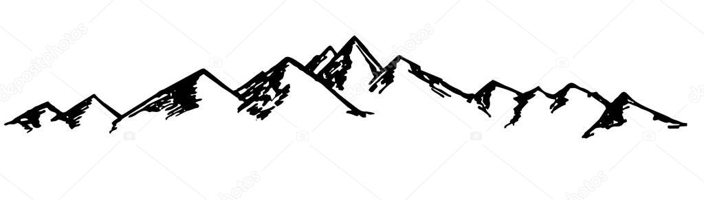 Black Mountain Nature Vintage Company Logo Stamp. Simple modern mountain logo design vector