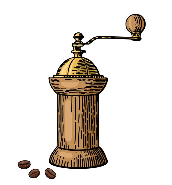 Molino de café Molinillo de café dibujado a mano estilo boceto — Archivo Imágenes Vectoriales