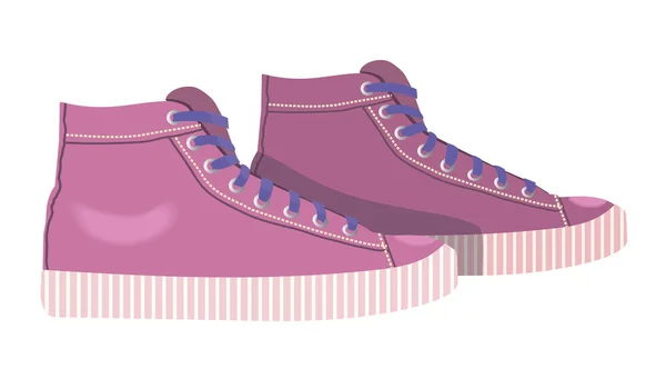 Ícone de sapatilhas. Tênis rosa isolado no fundo branco. Sapatos esportivos, sapatos para atividades ao ar livre, moda, estilo, tendência. Ilustração vetorial. —  Vetores de Stock