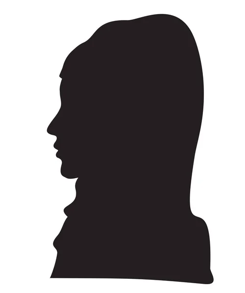 Elegant Muslim lady head with a scarf. Beautiful female face in profile. Silhouette muslim woman in profile wearing a hijab. Young arab girl avatar — Stock Vector