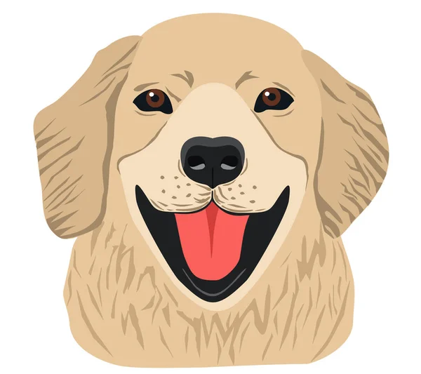 Söt Labrador Retriever på vit bakgrund. Söta husdjur. Dog Breed linje konst logotyp - Golden Retriever. Isolerad på vit bakgrund vektor illustration — Stock vektor