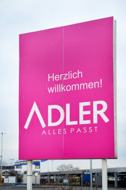 Koblenz, Almanya, 01.31.2021: Adler Modemaerkte AG bir tekstil perakende zinciri. Adler Ocak 2021 'de iflas dilekçesi vermiş..