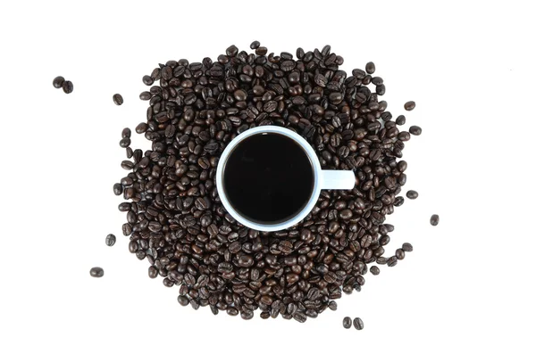 Granos de café y bebida de café — Foto de Stock