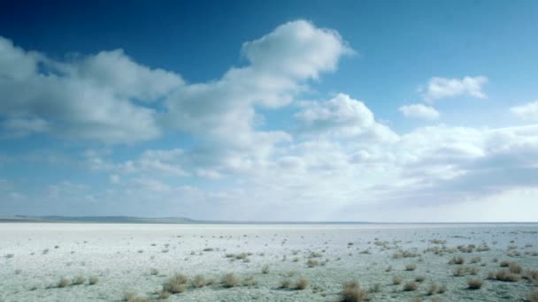 Cielo nuvoloso sulla prateria in Kazakistan — Video Stock