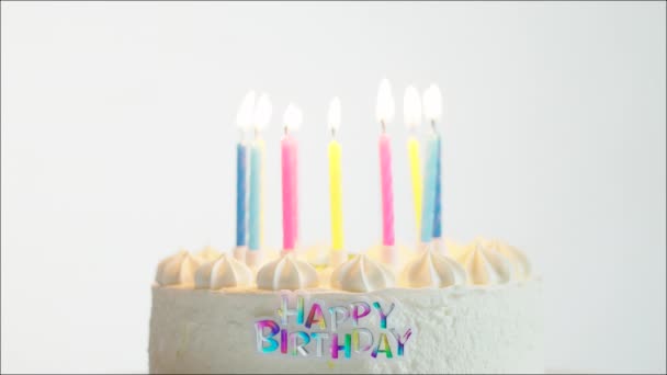 Všechno nejlepší k narozeninám dort s hořící svíčky