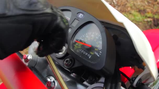 Moving Pointer on the Tachometer — Stock Video