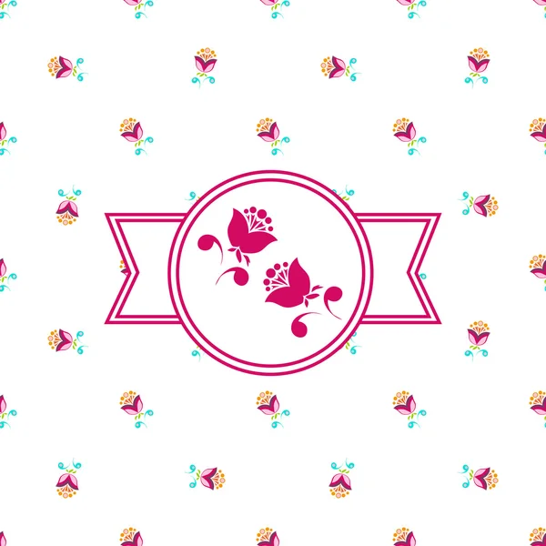 Pembe çiçek etiket