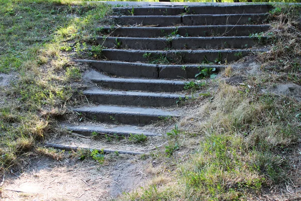 Eski bir merdiven etrafında yere 