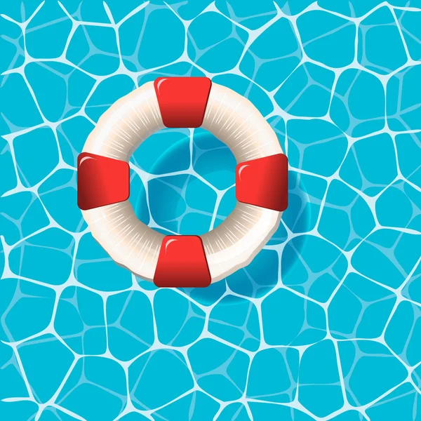 Lifebuoy na superfície da água — Vetor de Stock