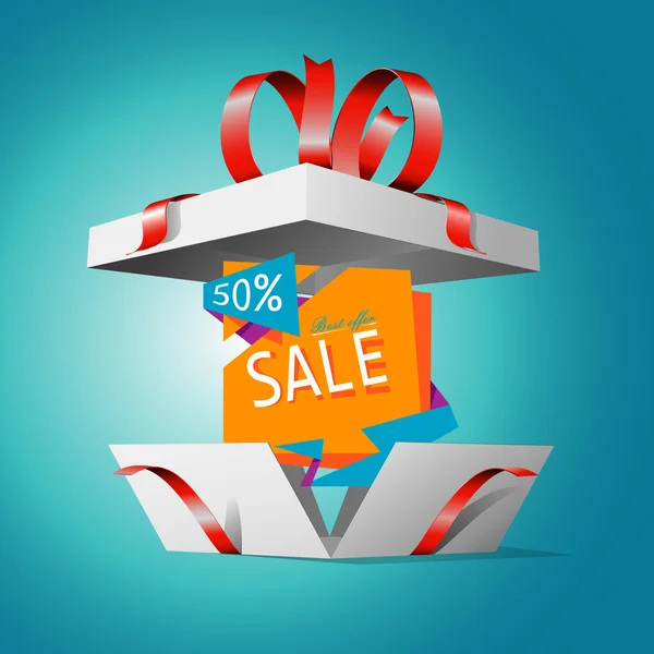 Speciale aanbieding in een doos van de gift — Stockvector