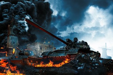 Çatışma bölgesinde iki tank