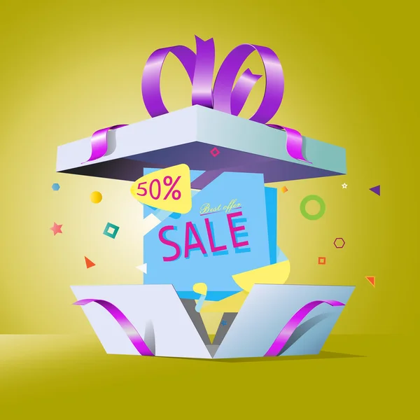 Speciale aanbieding in een doos van de gift — Stockvector