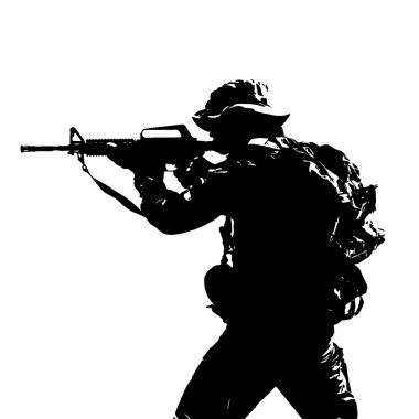 Black silhouette of a sniper scope from a vending machine clipart