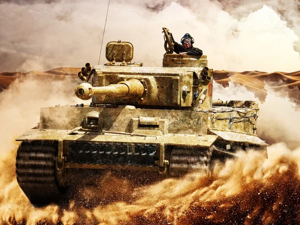 Düşman tankları çölde hareket