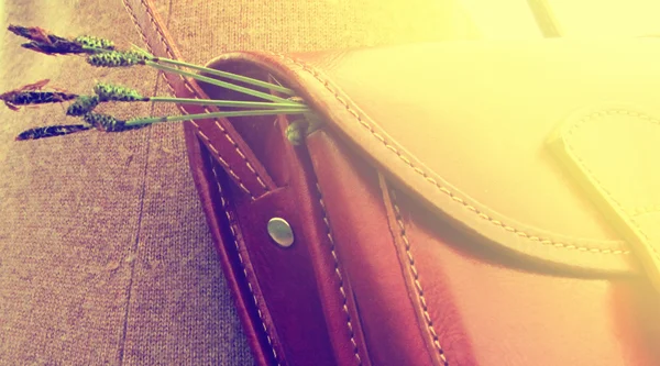 Bag with herbs in the sun — Stock Photo, Image