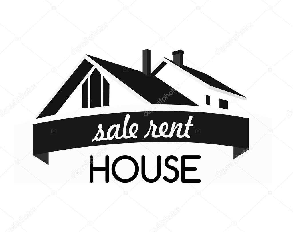 House logo design template. Realty theme icon. Building vector silhouette.