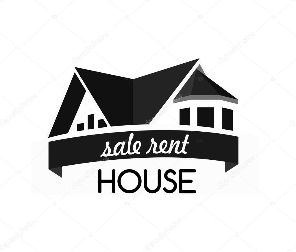 House logo design template. Realty theme icon. Building vector silhouette.