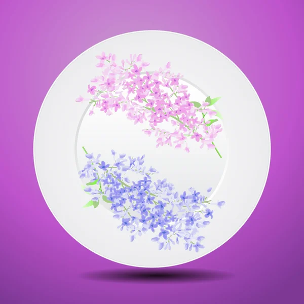 Plate patterned lilac — Stock Vector