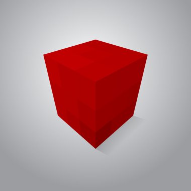 Red pixel cube