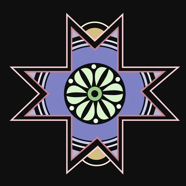 Cross emblem prydnad — Stock vektor