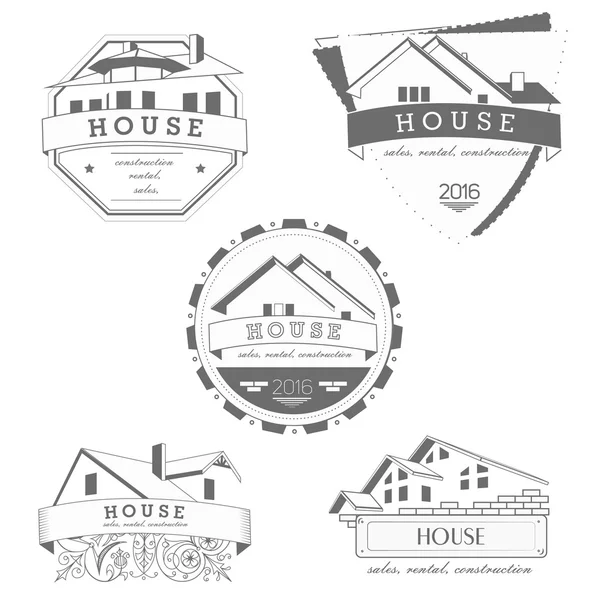 房子标志灰色模板 — 图库矢量图片