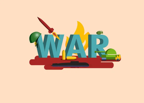 Éléments de la guerre. Illustration militaire — Image vectorielle
