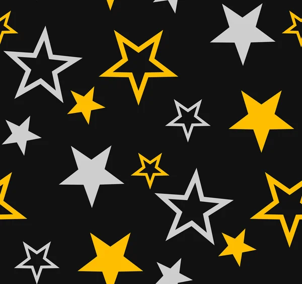 Patrón de estrellas sin costuras. Ilustración vectorial — Vector de stock