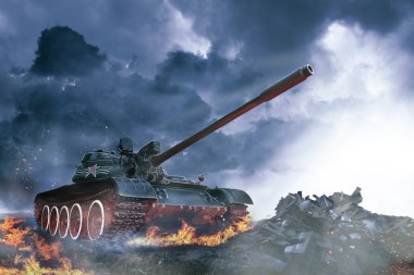 Çatışma bölgesinde tank