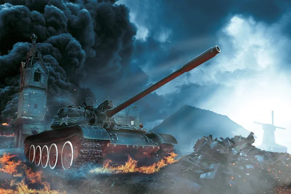 Panzer im Konfliktgebiet — Stockfoto