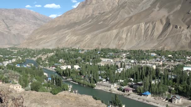 Khorog town in Tajikistan — Stock Video