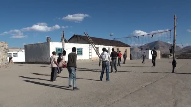 Mannen spelen volleybal — Stockvideo