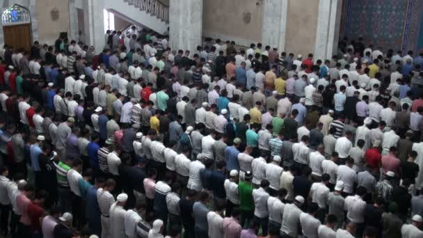Men attending Friday prayer — Stock Video