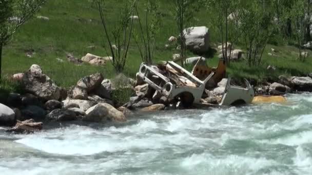 Un vecchio incidente d'auto a Lada — Video Stock