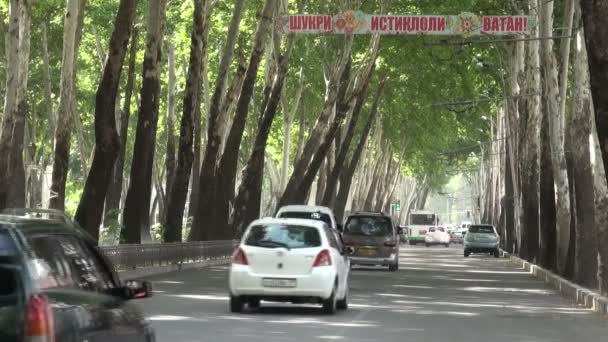 Tráfico en las calles de Dushanbe — Vídeos de Stock