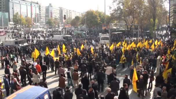 Lehrer versammelten sich zum Protest gegen die Regierung — Stockvideo