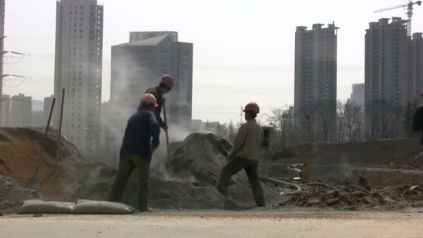 Pekerja migran di Cina . — Stok Video