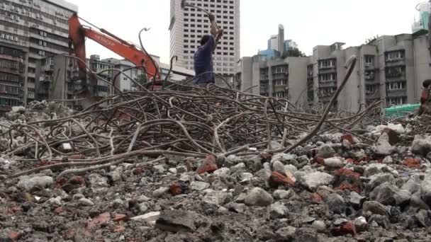 Barrio demolido en Chengdu . — Vídeos de Stock