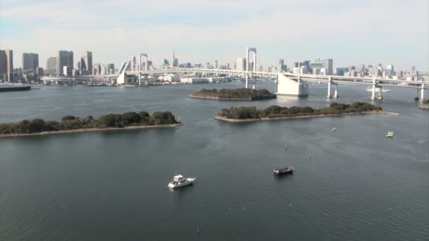 Ponte dell'Arcobaleno a Tokyo . — Video Stock