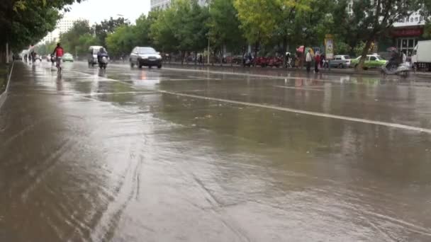 Starke Regenfälle verursachen Überschwemmungen — Stockvideo