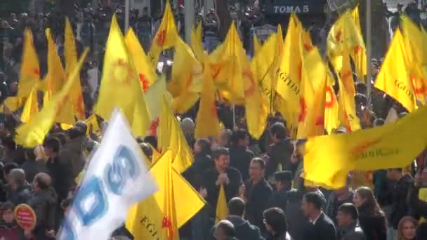 Teachers gathered to protest against the government — Stock Video