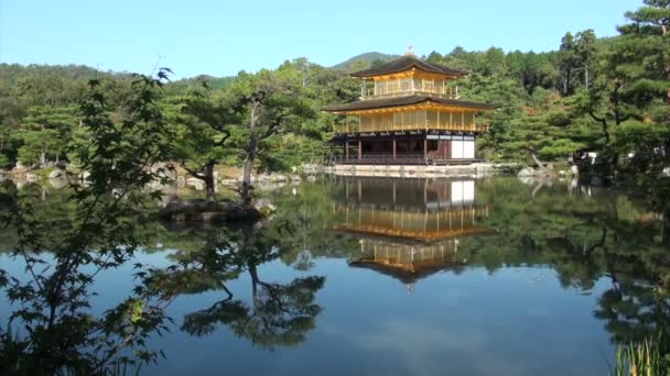 O Pavilhão de Ouro em Kyoto . — Vídeo de Stock