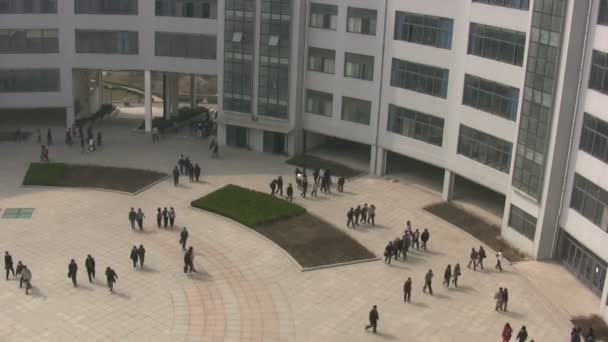 Studenten aan een universiteit in Qingdao, China — Stockvideo