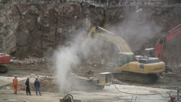 중국 시의 대형 건설 현장 — 비디오