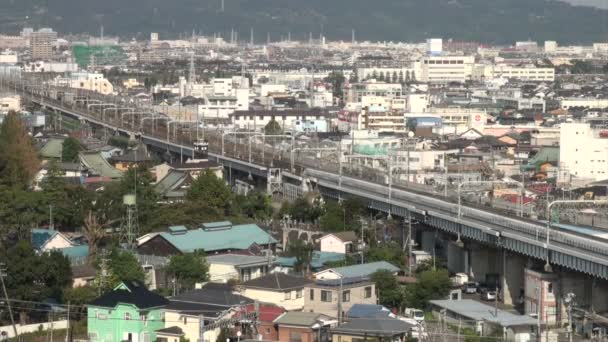 Shinkansen bullet trein in Odawara — Stockvideo