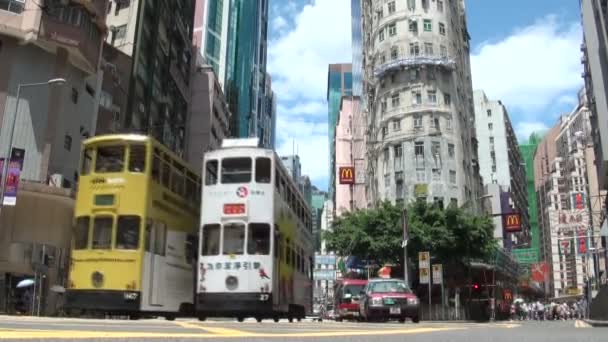 Vacker korsning i Downtown Hong Kong — Stockvideo