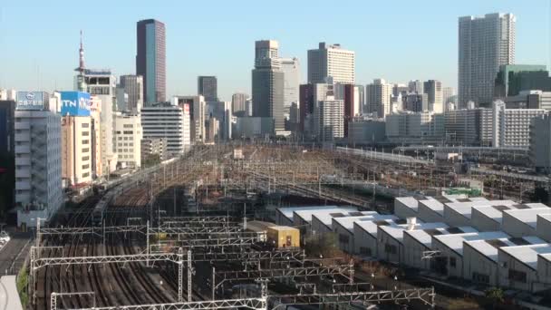 Overview of Shinagawa train station — Stock Video