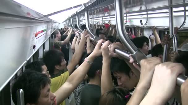 People  inside subway in Beijing — Stock Video