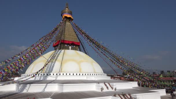 Bodnath stupa en Katmandú — Vídeos de Stock