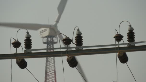 Transmission d'un parc éolien en Inde — Video