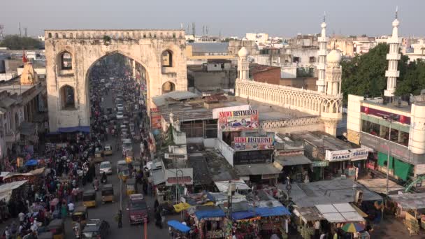 Overview of the old city in Hyderabad — Stock Video